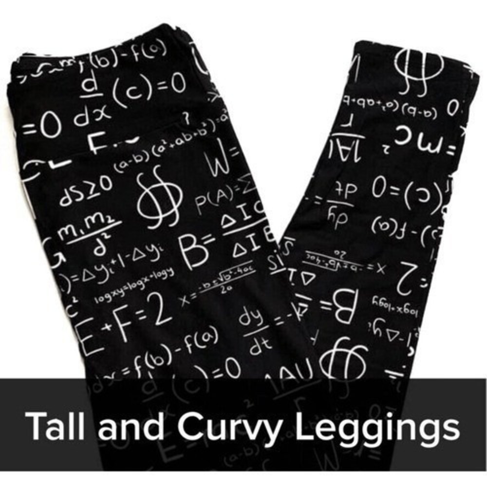 LuLaRoe Womens Leggings Size TC Algebra Chalkboard Math Numbers Teacher NWT